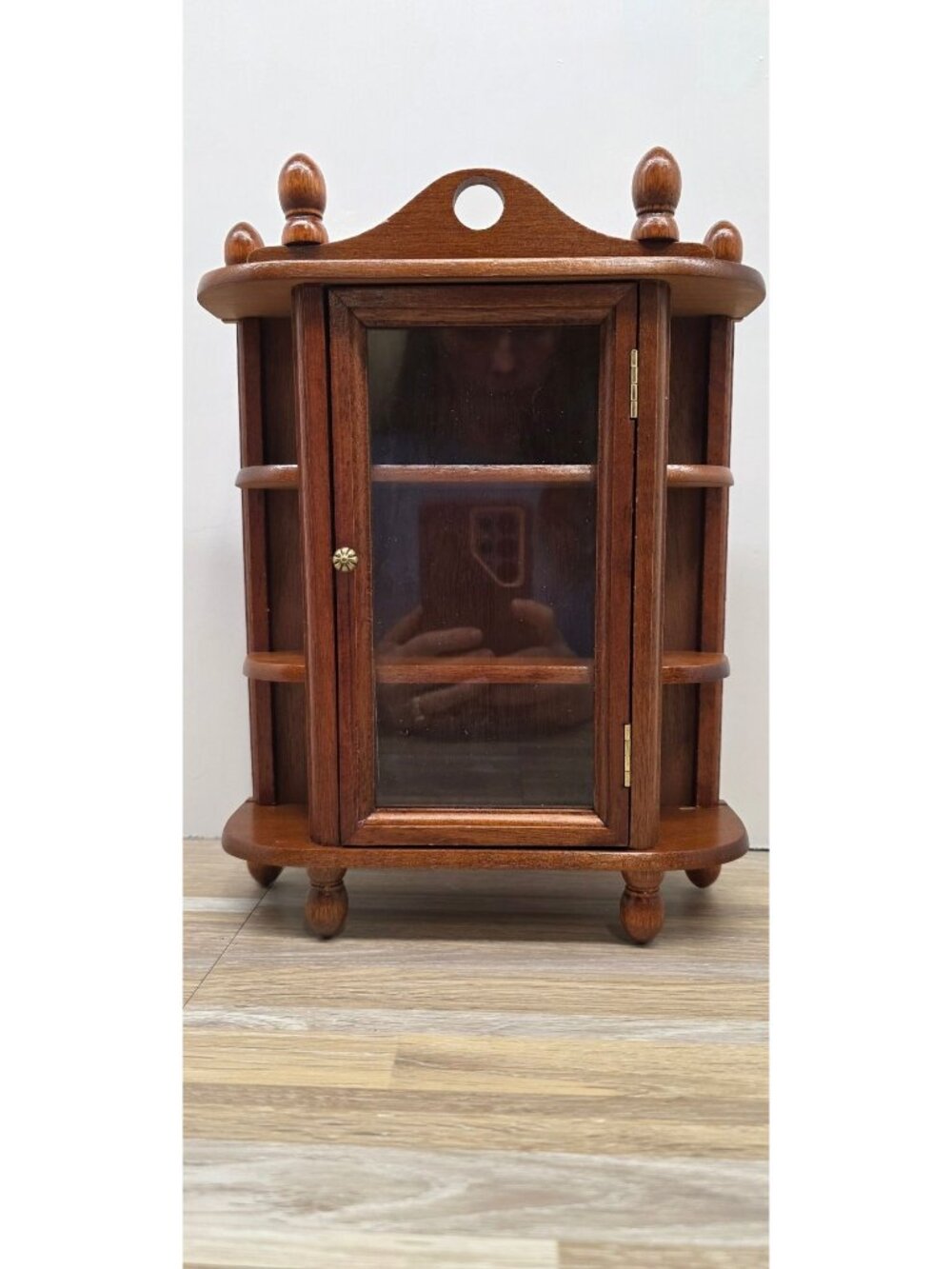 Vintage Miniature Curio Cabinet Wall Hanging Freestanding Display Shelf